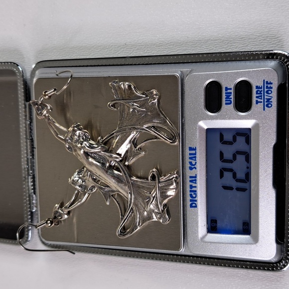 Sterling Silver Art Nouveau Lady Dangle Earrings - Picture 8 of 12